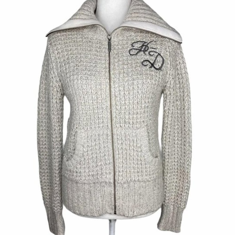 Harley Davidson knit full zip sweater Size M